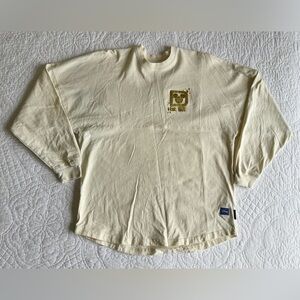 Walt Disney World Spirit Jersey Gold Pixie Dust Glitter Sparkle Long Sleeve Sz S